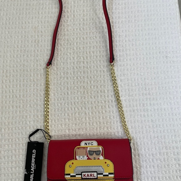 NWT KARL LAGERFELD PARIS Red Maybelle Camera NYC Taxi Mini Crossbody Bag - Picture 13 of 13